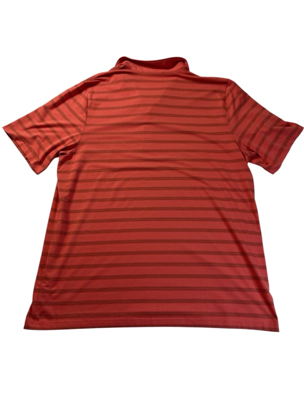 Criquet Men’s Polo Shirt XXL Dark Coral Salmon Striped Golf Preppy Casual Summer - Picture 3 of 8